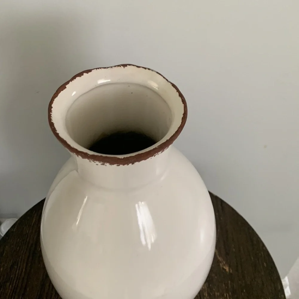 Ceramic large beige‎ distressed vase home decor